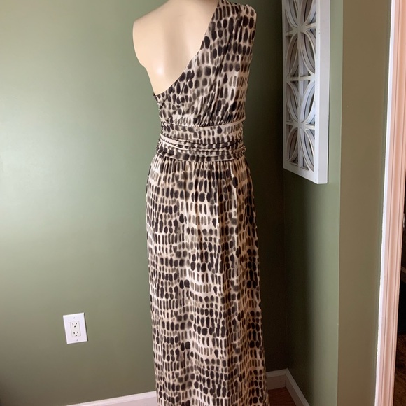 Vince Camuto Leopard Print One-Shoulder Maxi Dress medium - Picture 2 of 6